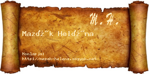 Mazák Heléna névjegykártya